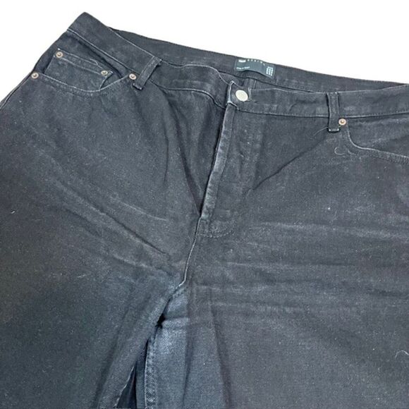 ASOS Design Women's Black Denim Cropped Jeans Button Fly Size 16 - Picture 2 of 10